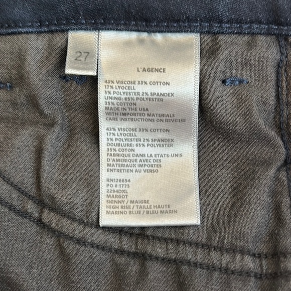 L'AGENCE Margot Jean Marino Blue 27 High Rise - Picture 9 of 9